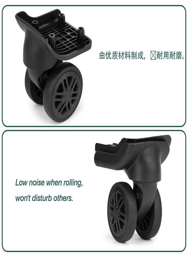 Ech.Apr 1 Pair Luggage Wheels Replacement,Mute Suitcase Wheel Repair Set, Black Luggage Suitcase Caster Wheel Replacement Parts, Double-Row Wheels - Image 3